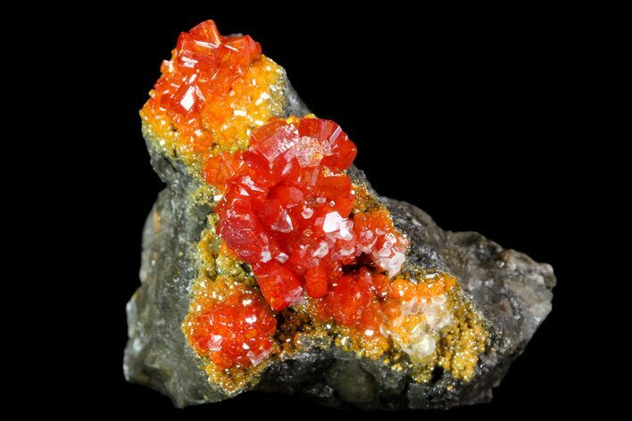 Vibrant Red Vanadinite Crystals on Calcite - Arizona #69203